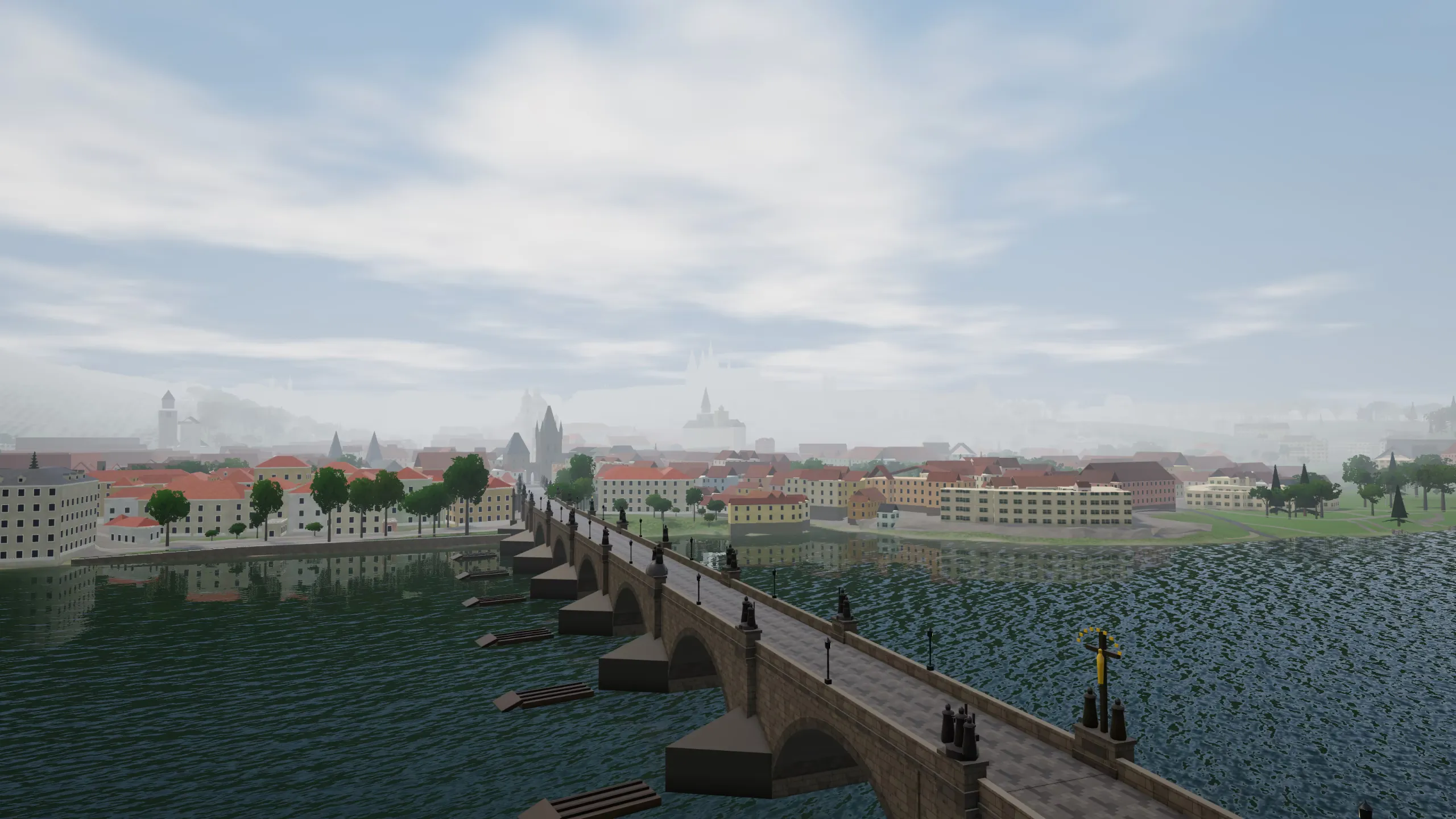 Prague from above the Vltava, day